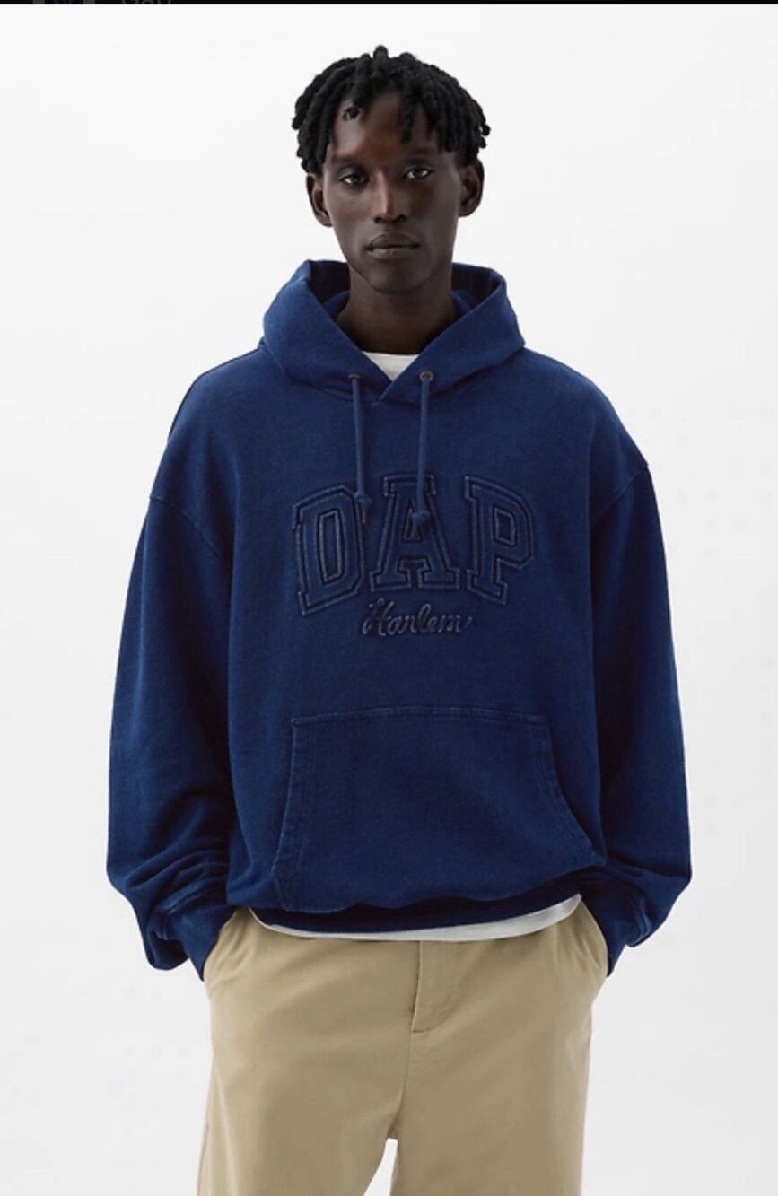 GAP × DAP Denim Logo Hoodie Sweatshirt Size M Dark Indigo